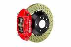 Brembo F85 X5M / F86 X6M GT rear big brake kit with 380mm drilled white rotors and 2-piece design for high-performance braking.