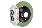 Brembo F85 X5M / F86 X6M GT big brake kit with 380mm slotted white rear rotors and 2-piece design for enhanced braking performance.
