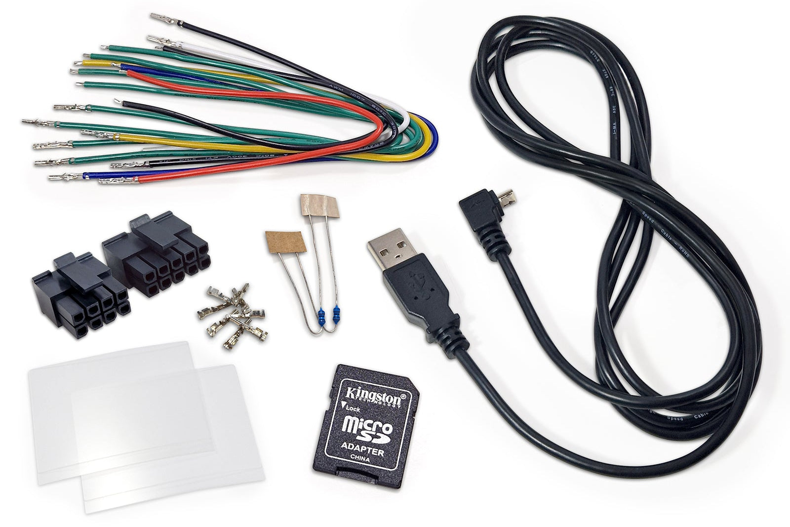The vehicle-specific CANchecked MFD28 Gen2 for your Audi 80/100/200/V8 installation components product photo on white background
