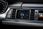 CANchecked 3.2" Gen2 Multi Function Display installed in Audi C7 S6, S7, A6, A7 interior dashboard, LHD model.