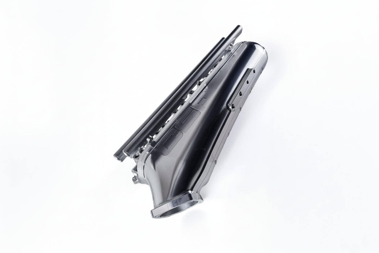 CSF G8X M2/M3/M4 S58 billet air-to-air competition manifold for performance upgrades, shown on white background.
