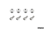 Downstar BMW License Plate Dress Up Hardware kit with decorative fasteners displayed on a white background.