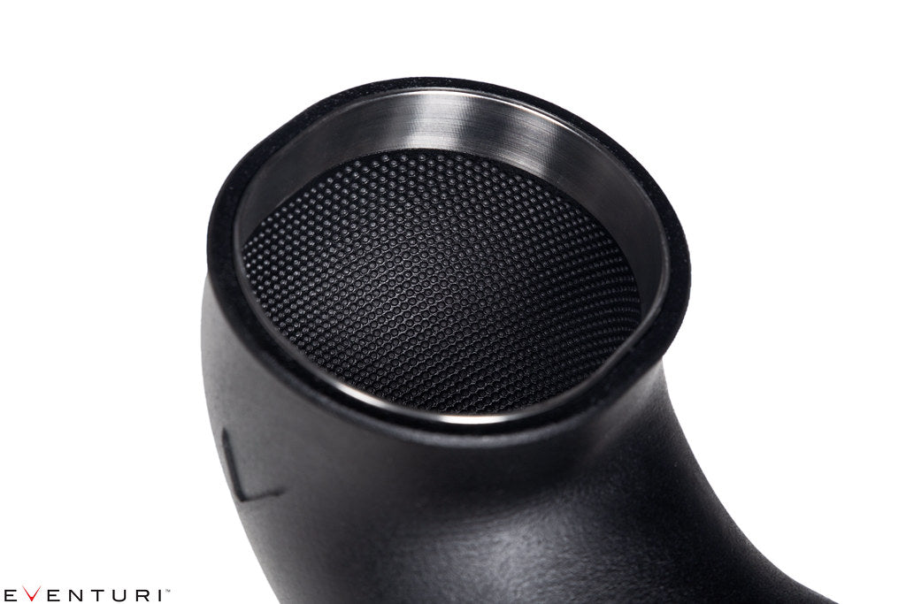 Eventuri 4.0TFSI Twin Turbo V8 black carbon intake system with twin turbo pipes and performance components for 2019-2024 models