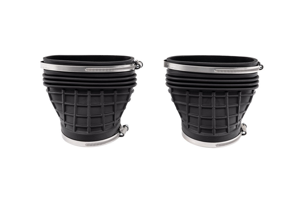 Eventuri Audi C8 RS6 RS7 black carbon performance intake system with gloss finish on a white background.