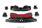 Eventuri Audi C8 RS6 and RS7 black carbon intake system, performance upgrade with sleek gloss finish, shown against a white background.