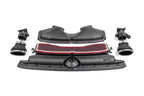 Eventuri black carbon intake system for Audi C8 RS6 and RS7, performance air intake with sleek matte finish on a white background.