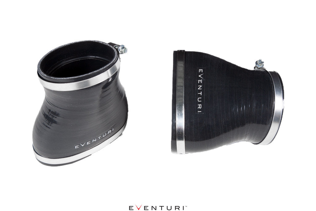 Eventuri Audi C8 RS6 RS7 black carbon intake system with performance design, shown on a white background.