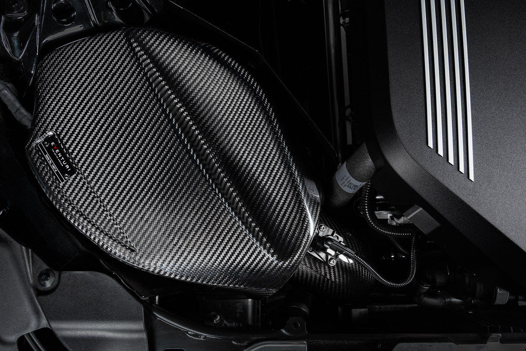 Eventuri carbon intake installed on BMW B58 engine in G20 M340i post November 2018