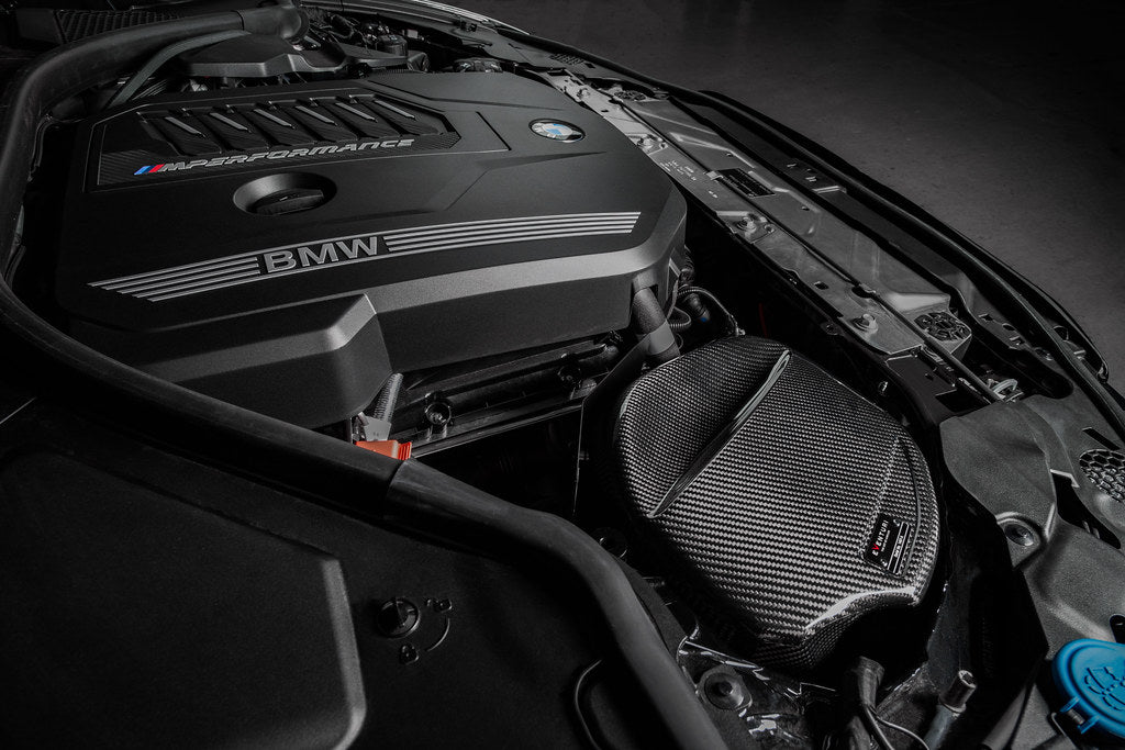 Eventuri carbon intake installed on BMW B58 engine in G20 M340i post November 2018