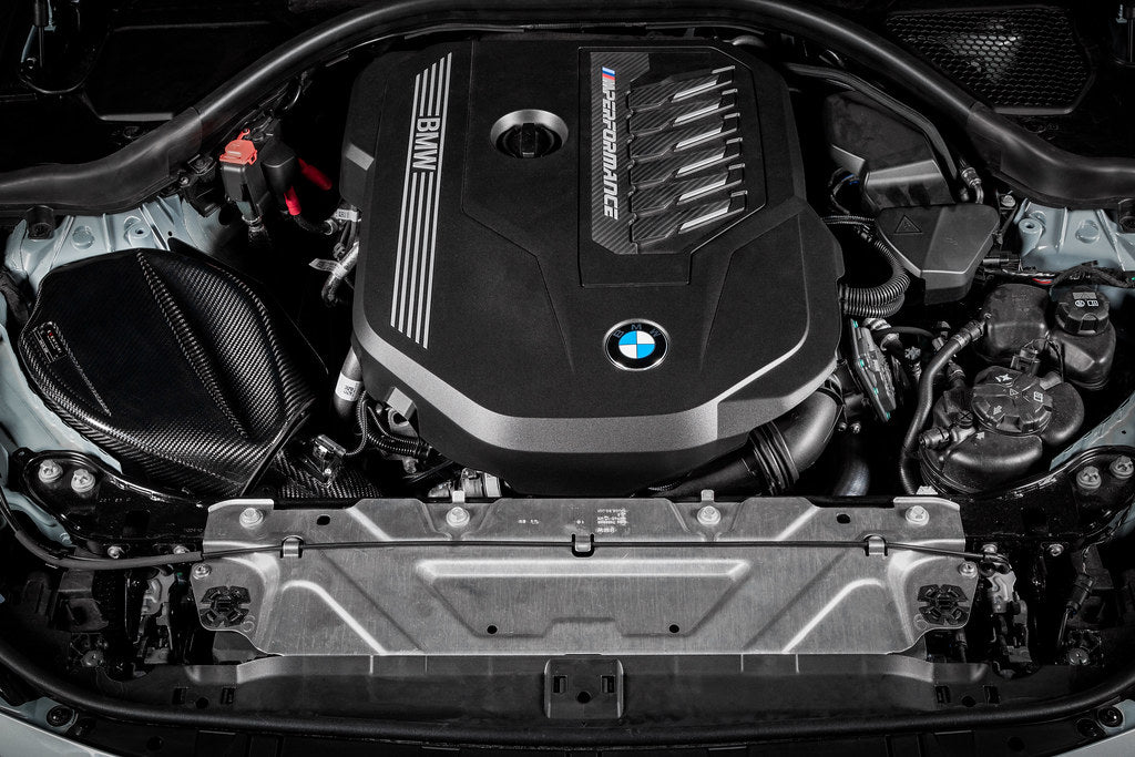 Eventuri carbon intake installed on BMW B58 engine in G20 M340i post November 2018