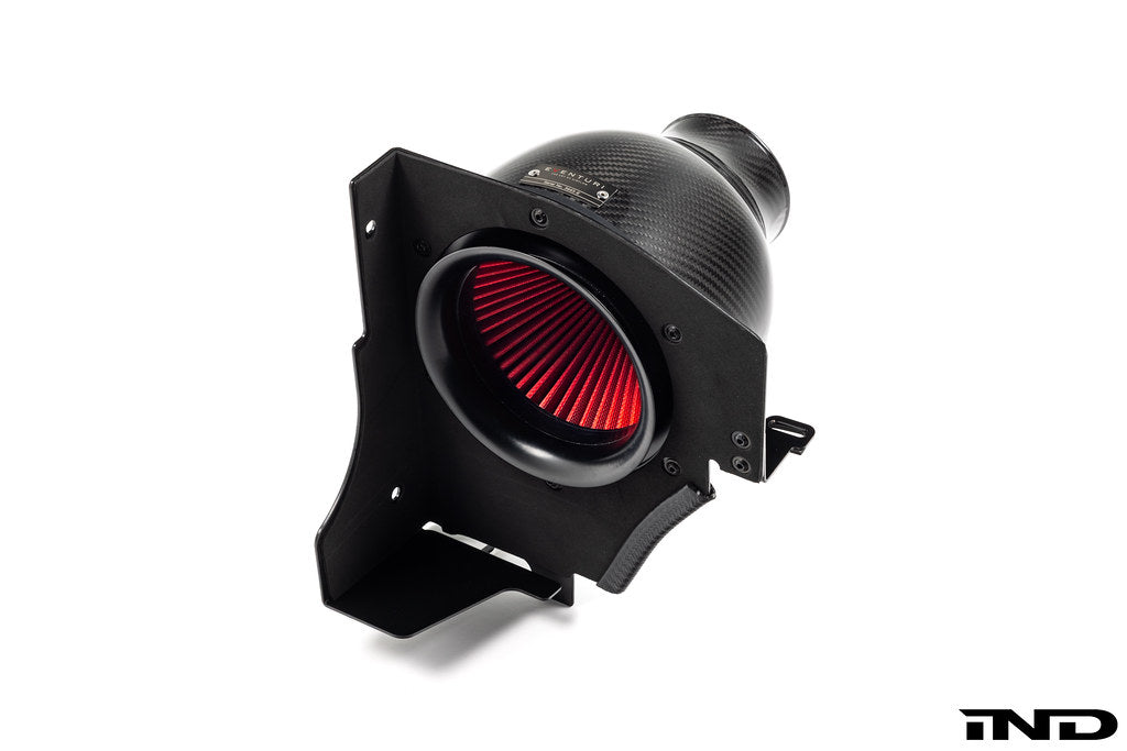 Eventuri carbon fiber intake system for BMW E46 M3 on a white background