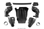 Eventuri black carbon intake system for BMW F95 X5M, F96 X6M, G09 XM, M60i, with performance design on white background.