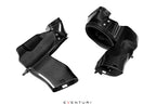 Eventuri BMW F95 X5M G96 X6M G09 XM M60i black carbon performance intake system on white background