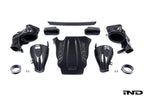 Eventuri black carbon intake system for BMW F95 X5M, F96 X6M, G09 XM, and M60i performance models on white background.