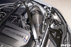 Eventuri black carbon intake system for BMW G8X M2, M3, M4 S58 engine installed in engine bay, V2 performance upgrade.