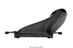 Eventuri black carbon intake system for BMW F7X M135 M235, U1X X1 X2 M35i with B48 engine, shown on white background
