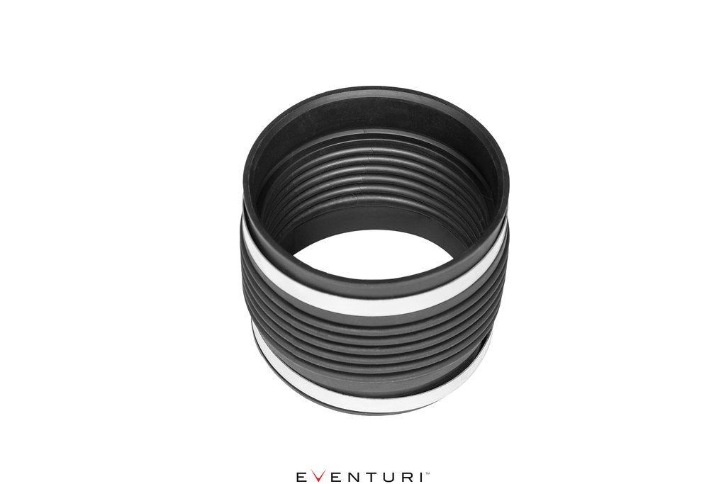 Eventuri black carbon intake system for BMW F7X M135 M235, X1 X2 M35i, B48 engine, shown on white background