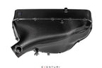 Eventuri BMW Z4M hybrid carbon airbox system with intake filters on white background, showcasing high-performance automotive design.
