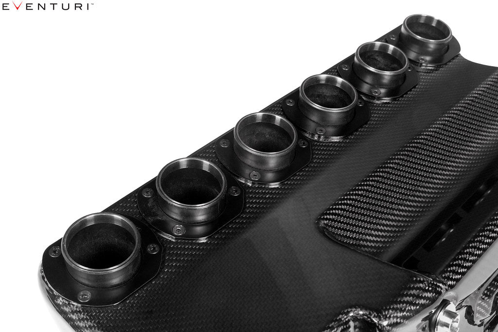 Eventuri E85/E86 Z4M hybrid carbon airbox system with high-performance intake for BMW Z4M, shown on white background