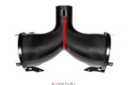 Eventuri black carbon fiber intake system for Chevrolet C8 Corvette Coupe on a white background