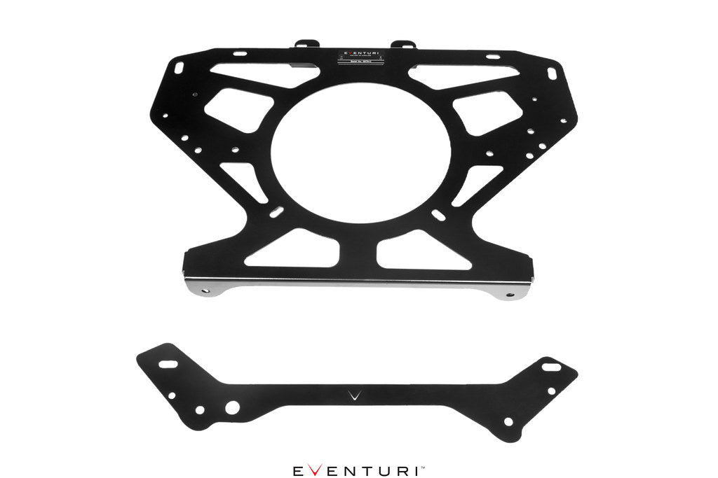 Eventuri black carbon fiber intake system for Chevrolet C8 Corvette Coupe on a white background