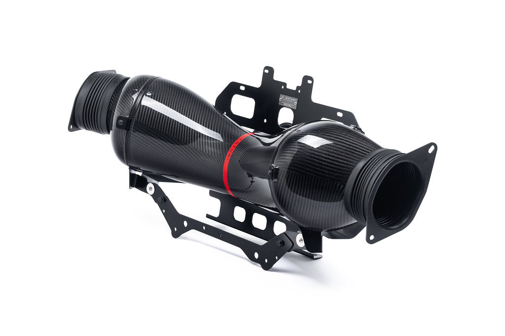 Eventuri carbon intake system for Chevrolet C8 Corvette Z06 Coupe on white background