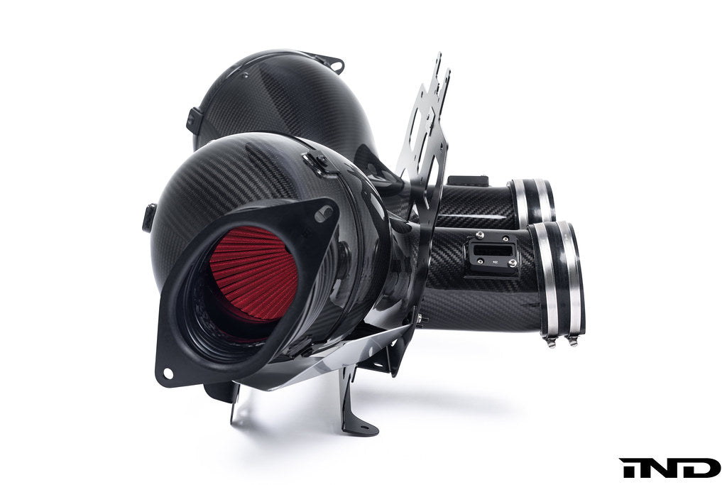 Eventuri carbon intake system for Chevrolet C8 Corvette Z06 Coupe on white background