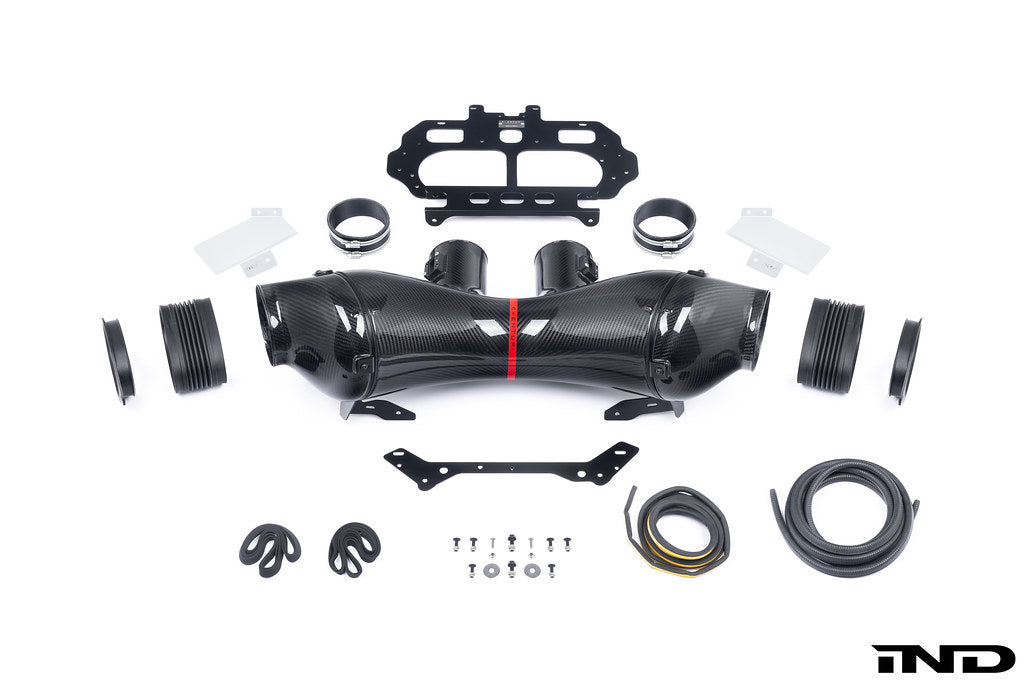 Eventuri carbon intake system for Chevrolet C8 Corvette Z06 Hard-Top Convertible on white background