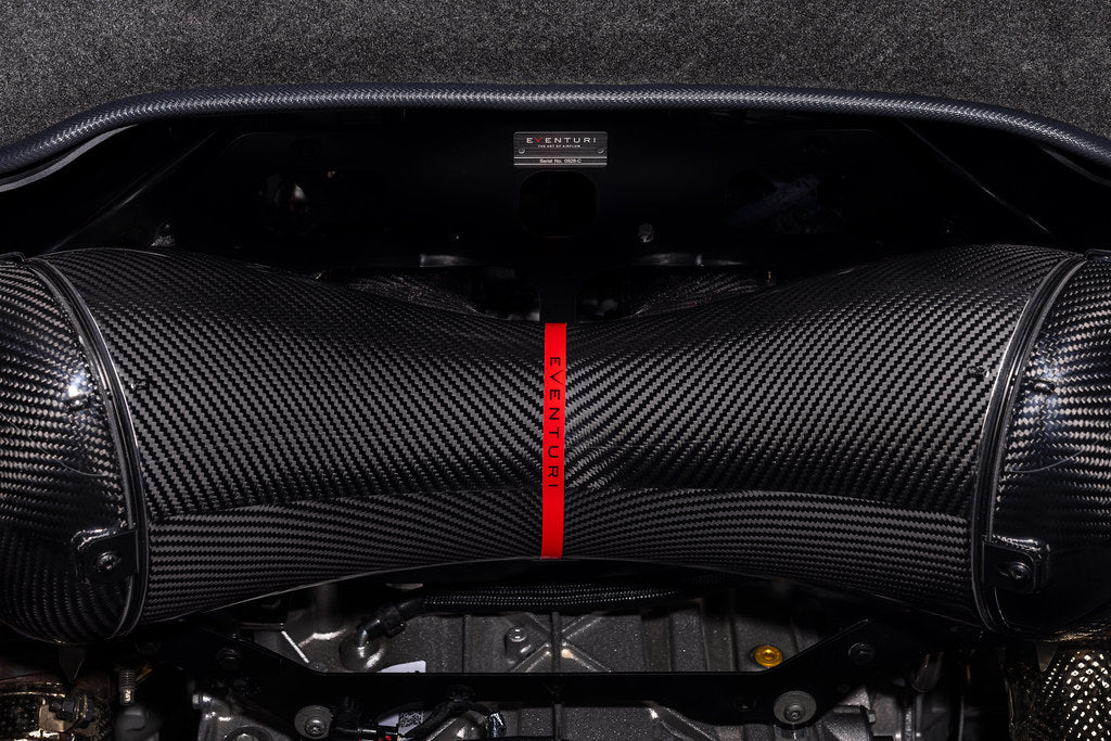 Eventuri carbon intake system installed on Chevrolet C8 Corvette Z06 Coupe LT6 engine