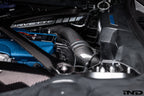 Eventuri Chevrolet Corvette C8 ZR1 hard-top convertible black carbon intake system installed, showcasing sleek performance air intake.