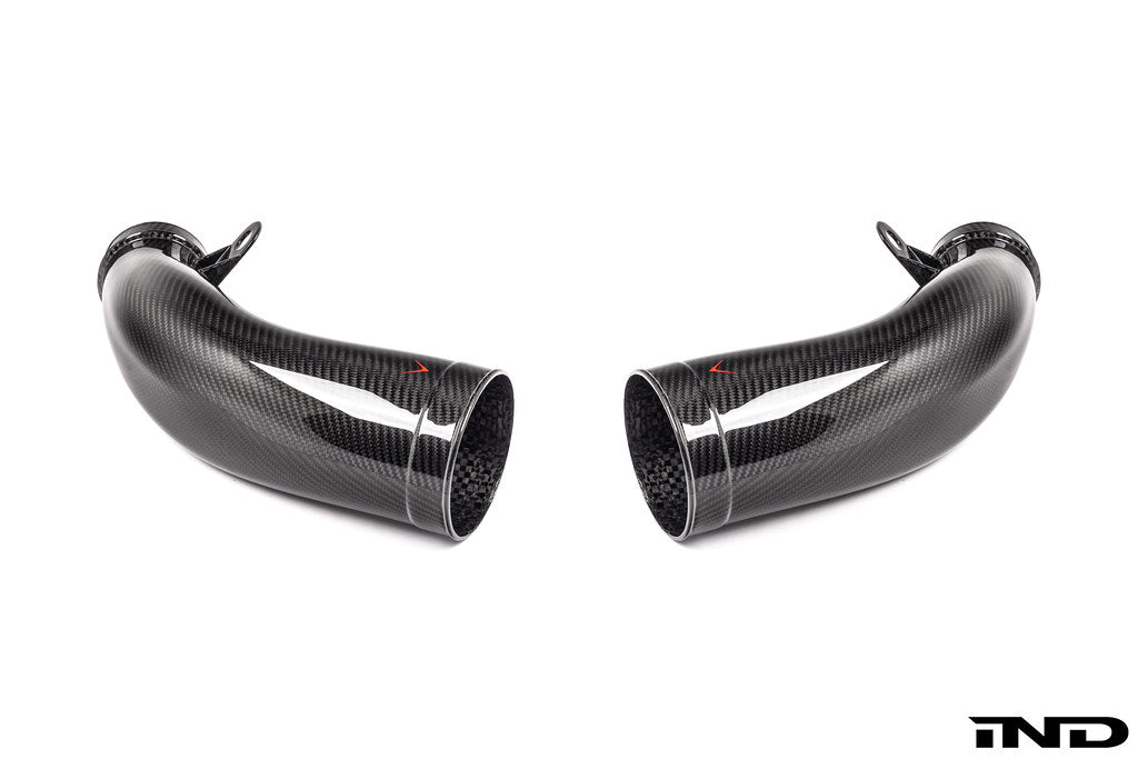 Eventuri Chevrolet Corvette C8 ZR1 hard-top convertible black carbon intake system on a white background.