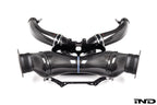 Eventuri Chevrolet Corvette C8 ZR1 hard-top convertible black carbon intake system on white background, showcasing high-performance car part.