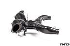 Eventuri Chevrolet Corvette C8 ZR1 hard-top convertible black carbon intake system on a white background.