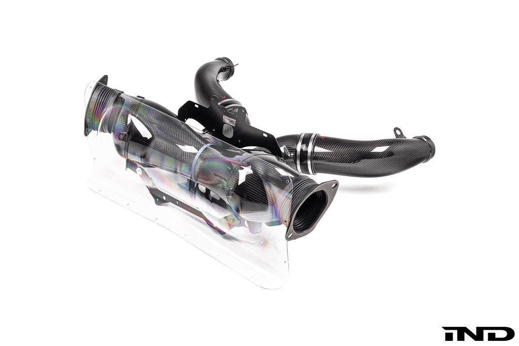 Eventuri Chevrolet Corvette C8 ZR1 hard-top convertible black carbon intake system on white background