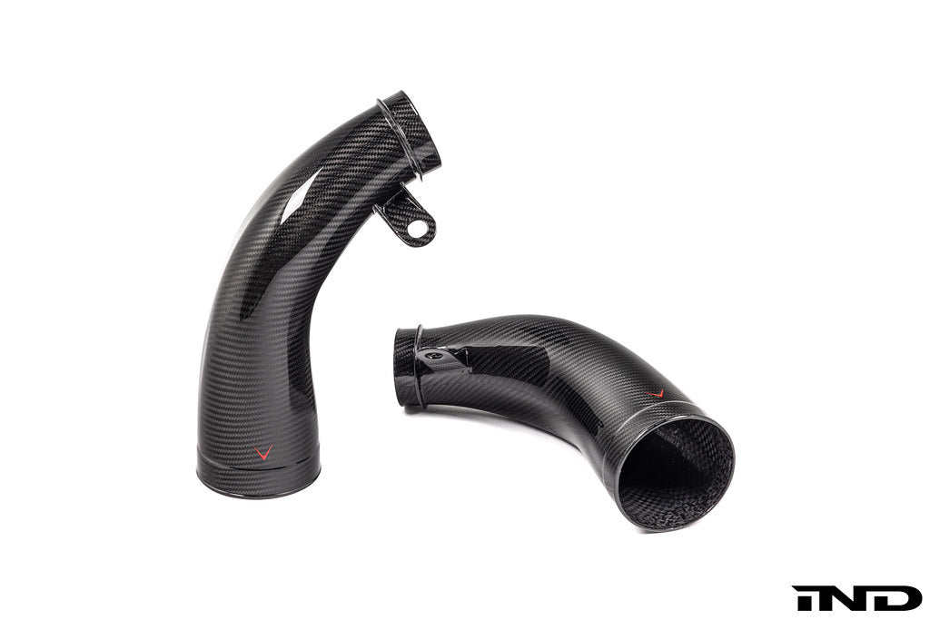 Eventuri Chevrolet Corvette C8 ZR1 hard-top convertible black carbon intake system on a white background
