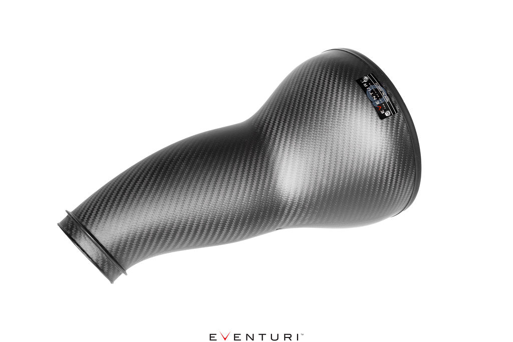 Carbon fiber housing with 'Eventuri' branding on a white background