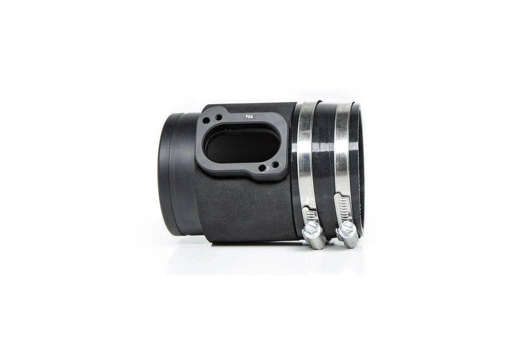 Eventuri F60 Mini Cooper Countryman S intake system showcasing sleek plastic design and CNC MAF tube for enhanced performance.