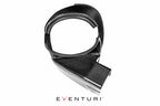 Eventuri black carbon intake system for BMW F87 M2 Competition and M2 CS with performance design and white accents.