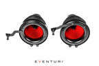 Eventuri black carbon intake system for BMW F87 M2 Competition and M2 CS with white filter elements and performance design.