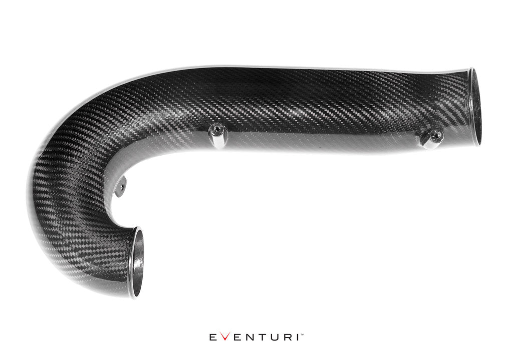 Eventuri carbon fiber charge pipe for Honda FL5 Civic Type R on a white background
