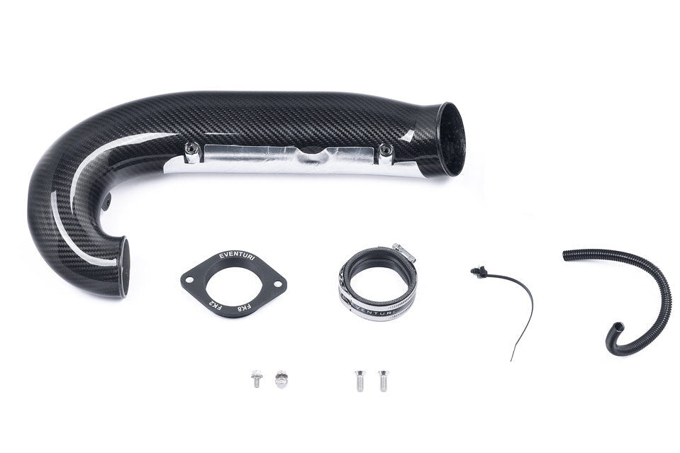 Eventuri carbon fiber charge pipe for Honda FL5 Civic Type R on a white background