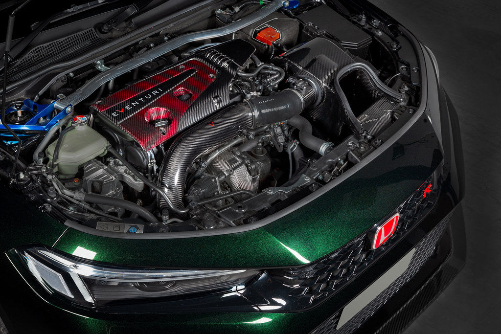 Eventuri carbon intake system installed on Honda Civic FL5 Type R engine bay