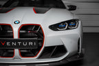 Eventuri black carbon intake scoops installed on BMW G8X M3 and M4, showcasing performance car engine airflow enhancement.