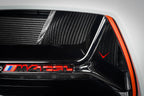 Eventuri black carbon intake scoop set installed on BMW G8X M3 and M4, performance upgrade for enhanced engine airflow.
