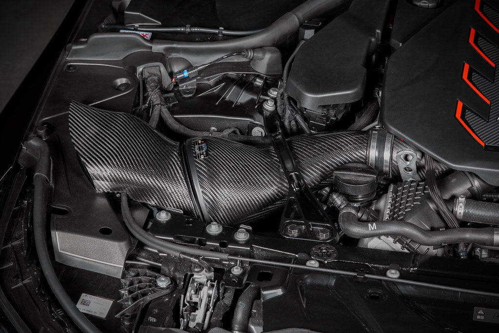 Eventuri carbon fiber intake system installed on BMW G90 M5 with S68 engine