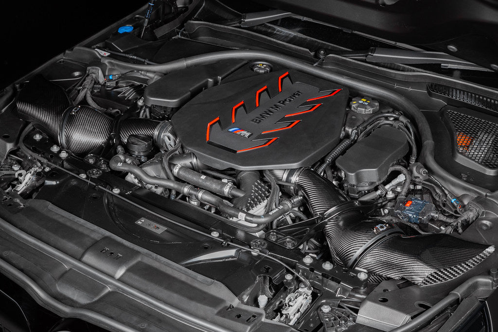 Eventuri carbon fiber intake system installed on BMW G90 M5 with S68 engine