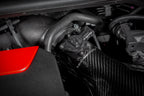 Eventuri GR Yaris carbon intake system installed, showing the glossy, lightweight carbon fiber performance air intake.