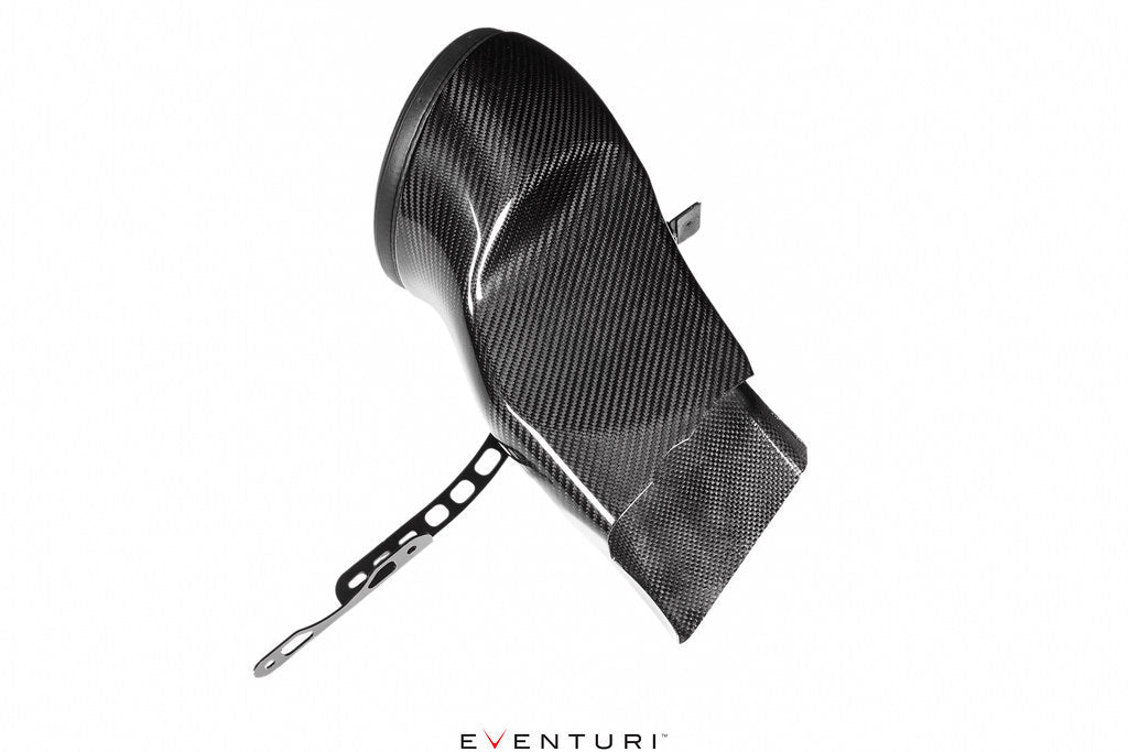 Eventuri GR Yaris carbon intake system in gloss white, showcasing performance air intake with sleek carbon fiber components.