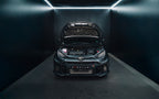 Eventuri GR Yaris Carbon Intake System installed, showcasing matte carbon fiber performance air intake for enhanced engine airflow.