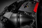 Eventuri GR Yaris carbon intake system installed, showcasing matte finish and performance design for enhanced engine airflow.